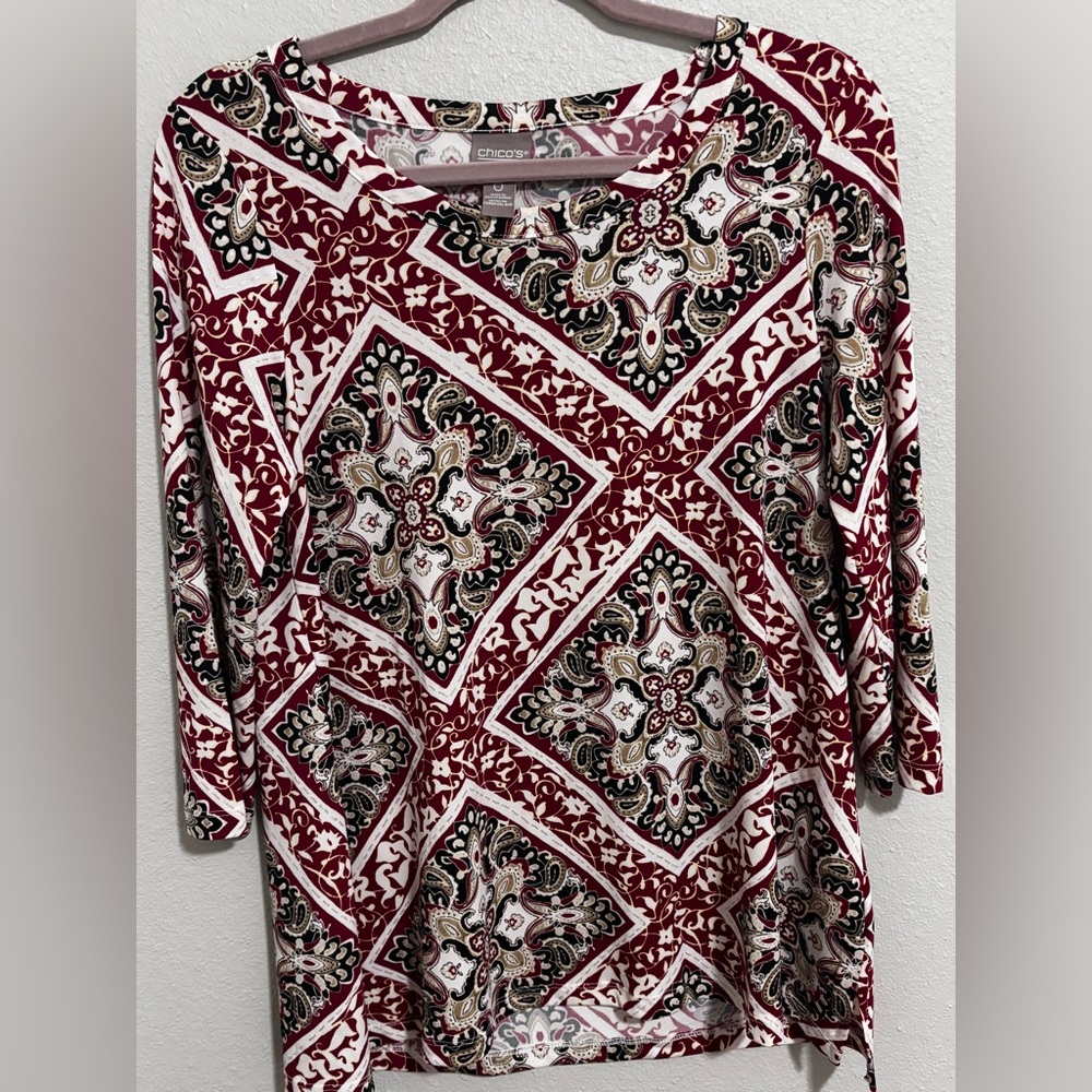 Chico’s women’s 3/4 sleeve tunic top